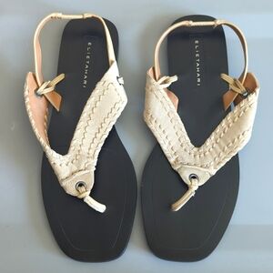 Elie Tahari Soft Tan Suede Leather Boho Sandals 38.5 US 8.5